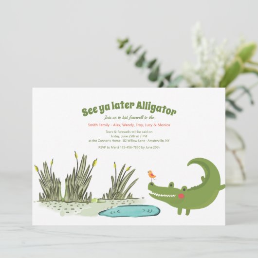 Invitation Un plus défunt alligator allant loin partie (Debout devant)