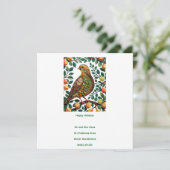 Invitation Un pochoir découpé en forme de perdrix dans un poi (Debout devant)