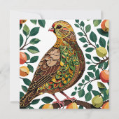 Invitation Un pochoir découpé en forme de perdrix dans un poi (Dos)