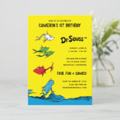 Invitation Un poisson deux poissons - Anniversaire de enfant (Debout devant)