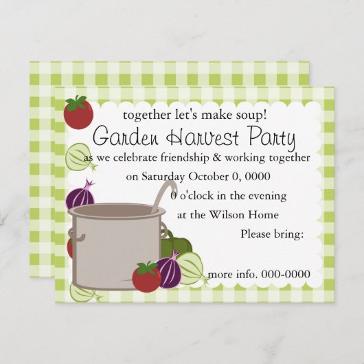 Invitation Un Pot De Soupe (Devant / Derrière)