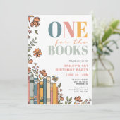 Invitation Un pour les livres 1er anniversaire (Debout devant)