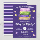 Invitation Un pour les Livres ! Fête du premier anniversaire  (Devant / Derrière)