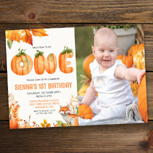 Invitation Un premier anniversaire citrouille 