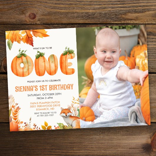 Invitation Un premier anniversaire citrouille