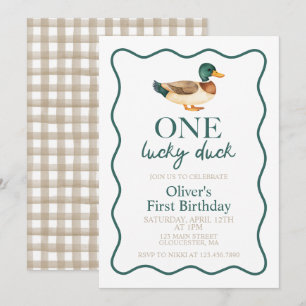 Invitation Un premier anniversaire de Canard Chanceux