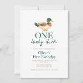 Invitation Un premier anniversaire de One Lucky Duck (Devant)