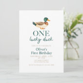 Invitation Un premier anniversaire de One Lucky Duck (Debout devant)