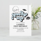 Invitation Un Premier Anniversaire Halloween Effrayant (Debout devant)