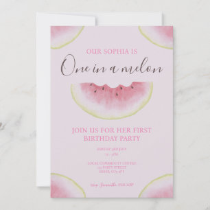 Invitation Un Premier Anniversaire Pastèque One In A Melon