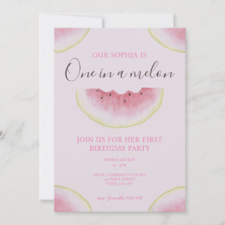 Invitation Un Premier Anniversaire Pastèque One In A Melon