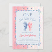 Invitation Un premier anniversaire rouge, blanc et mignon (Devant)