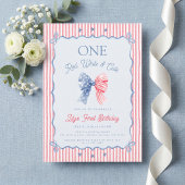 Invitation Un premier anniversaire rouge, blanc et mignon