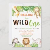 Invitation Un premier anniversaire sauvage, un garçon de la j (Devant)