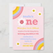 Invitation Un premier anniversaire Smile Daisy mignonne Paste (Devant)