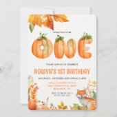 Invitation Un premier Citrouille d'anniversaire (Devant)