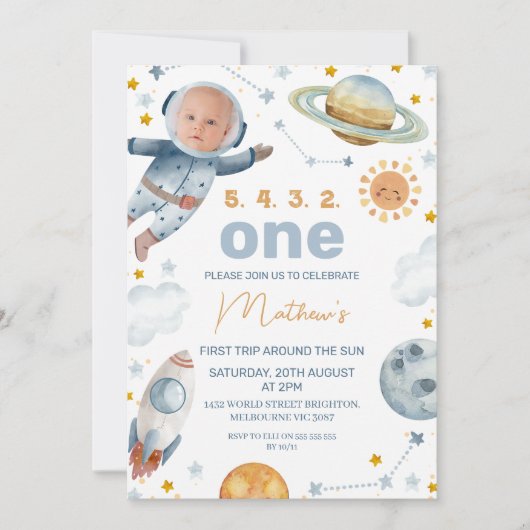 Invitation Un Premier Voyage D'Astronaute Autour Du Soleil Pr (Devant)