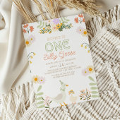 Invitation Un printemps d'oie soyeux Floral 1er anniversaire