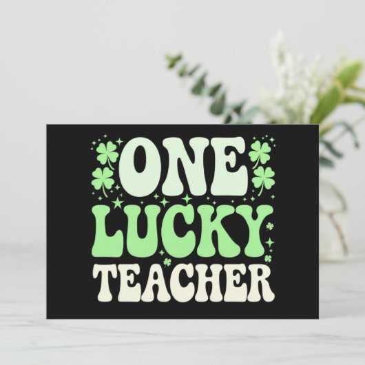 Invitation Un professeur chanceux professeur rétro groovy St- (Debout devant)