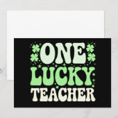 Invitation Un professeur chanceux professeur rétro groovy St- (Devant / Derrière)