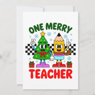 Invitation Un professeur joyeux Noël arbre crayon Xmas Vibes