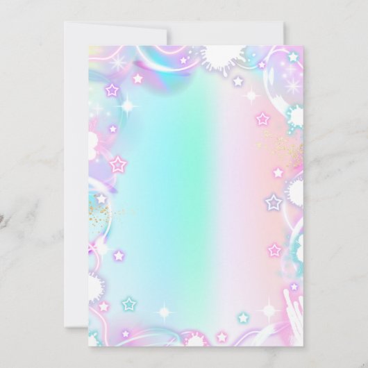 Invitation Un-Quatre-Gettable Neon Glow 4e fête d'anniversair (Dos)