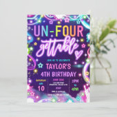Invitation Un-Quatre-Gettable Neon Glow 4e fête d'anniversair (Debout devant)