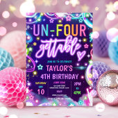 Invitation Un-Quatre-Gettable Neon Glow 4e fête d'anniversair
