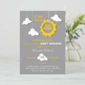 Invitation Un rayon d'invitation de baby shower de soleil (Debout devant)