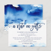 Invitation UN REMARQUE SUR CADEAUX couleur bleu marine stylis (Devant / Derrière)