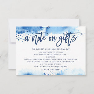 Invitation UN REMARQUE SUR CADEAUX couleur bleu marine stylis