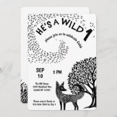 Invitation Un renard boisé sauvage (Devant / Derrière)