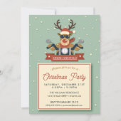 Invitation Un renne portant des lunettes de soleil à moto (Devant)