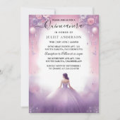 Invitation Un Royal Gold Tiara Lilac Lumière Violet Quinceane (Devant)