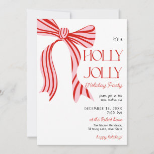 Invitation Un ruban coquet rouge rose joyeusement festif de N