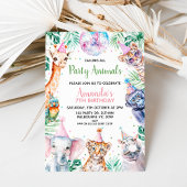 Invitation Un Safari coloré amusant Appelant Animaux de fête 