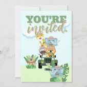 Invitation Un Safari sauvage Anniversaire Fête Jungle Thème (Dos)