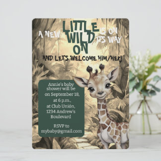 Invitation Un safari sauvage : Baby shower unique