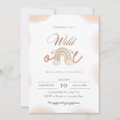 Invitation Un saule d'aquarelle boho arc-en-ciel fille 1er an (Devant)