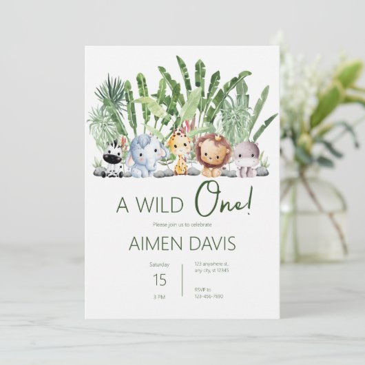 Invitation Un sauvage ! 1er anniversaire (Debout devant)