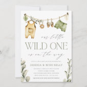 Invitation Un sauvage | Baby shower Safari Neutral Boho (Devant)