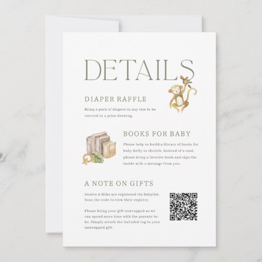 Invitation Un sauvage | Boho Safari tout en un Baby shower (Dos)