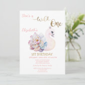 Invitation Un sauvage, Flèches, Swan Fleur Premier Anniversai (Debout devant)