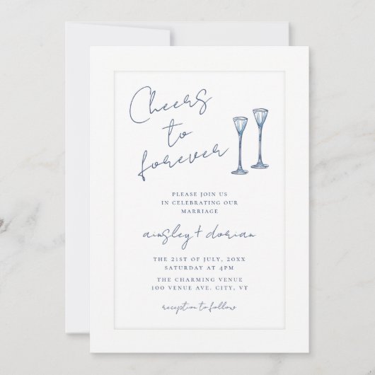 Invitation Un script Whimsical encourage à un Doodle Mariage  (Devant)