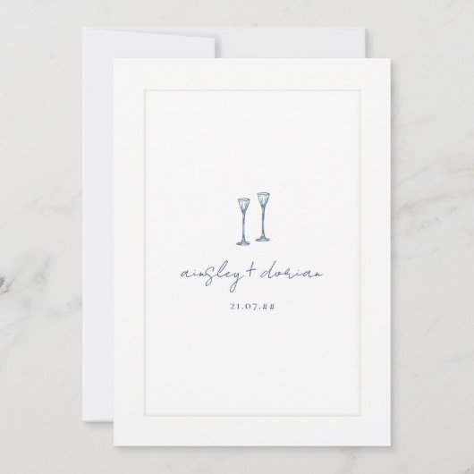 Invitation Un script Whimsical encourage à un Doodle Mariage  (Dos)