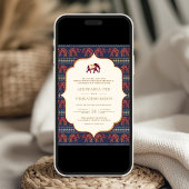 Invitation Un seul Mariage indien à l'éléphant de Bourgogne