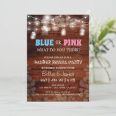 Invitation Un sexe rustique bleu ou rose révèle l'invitation  (Debout devant)