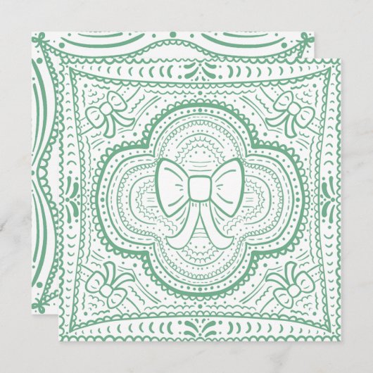 Invitation Un Shabby Chic Bow (Devant / Derrière)