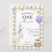 Invitation Un Silly Goose Genre Neutre Premier Anniversaire (Devant)