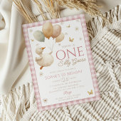 Invitation Un Silly Goose Rose En vichy 1er anniversaire